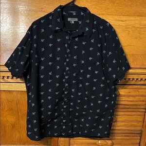 1888 Saddlebred Mens XL Fisherman Marlin Print Short Sleeve Button Down Shirt‎